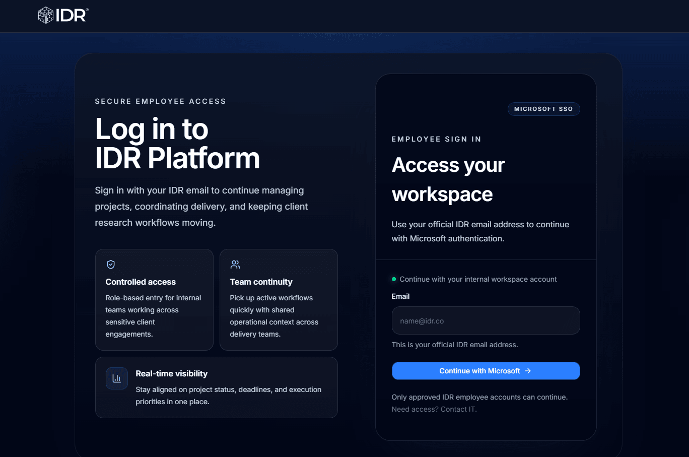 IDR - Platform preview
