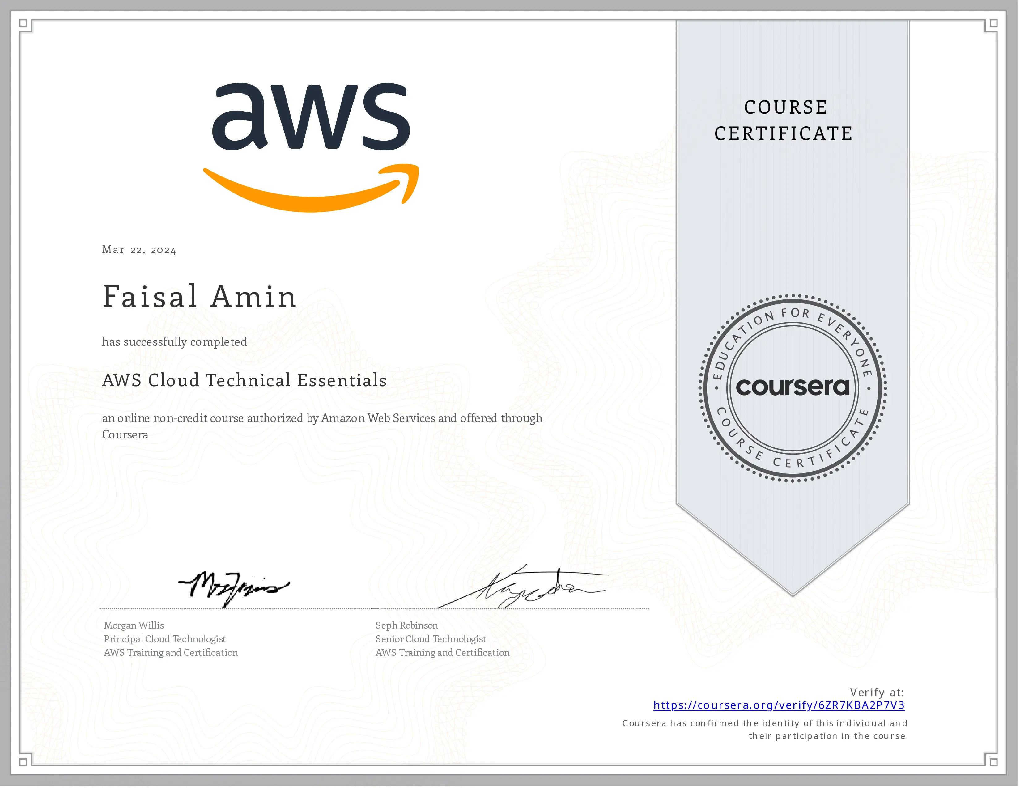 AWS Cloud Practitioner Certificate